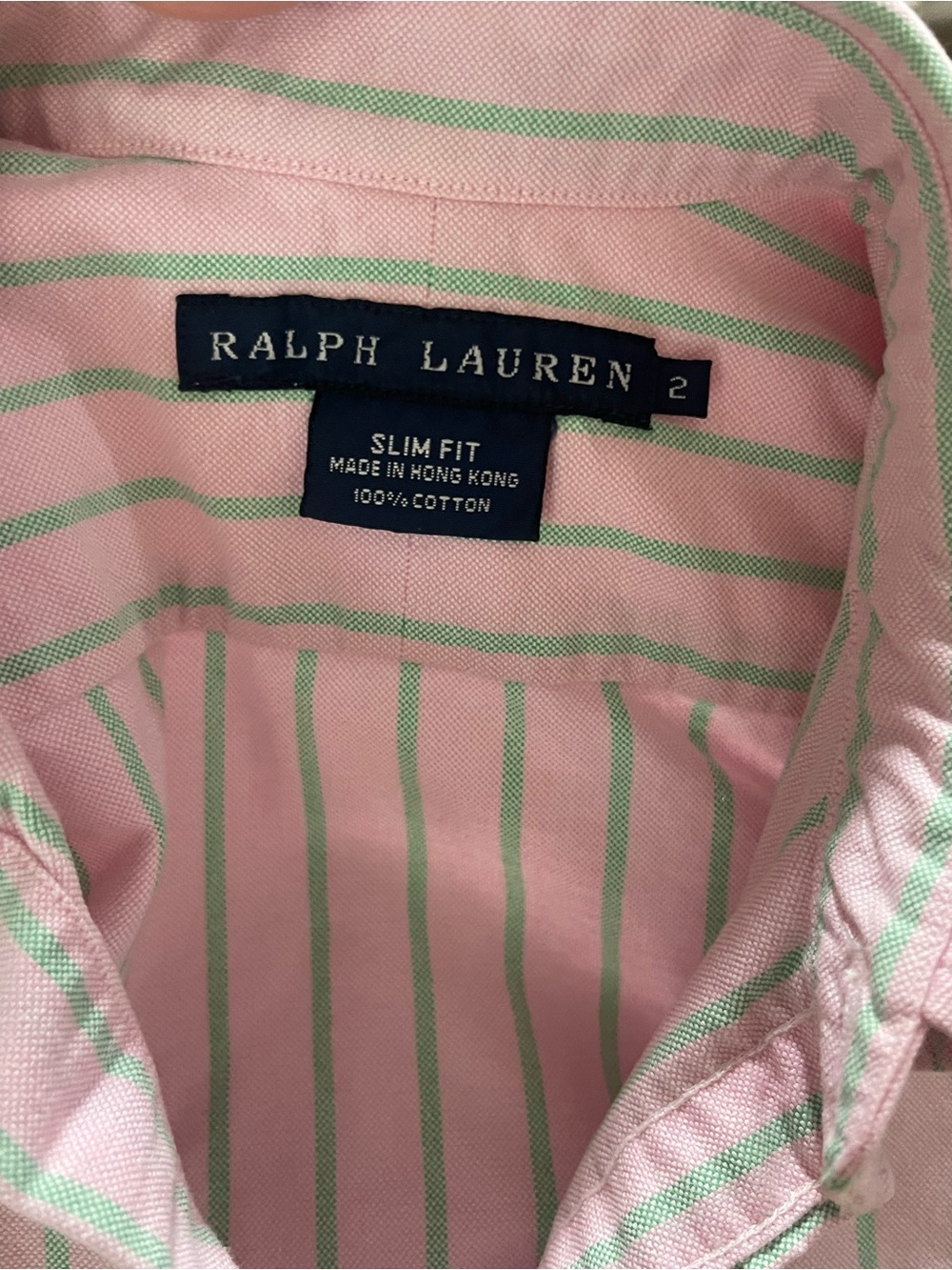 Polo by Ralph Lauren Pink with Mint Stripe Button-Down Shirt - Picture 6 of 6